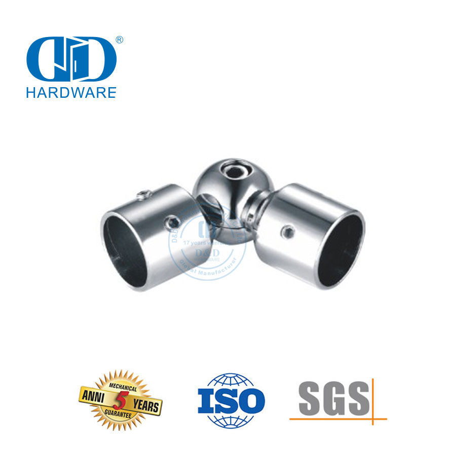 不锈钢圆管接头浴室支架淋浴管接头面板接头玻璃配件-DDSC026