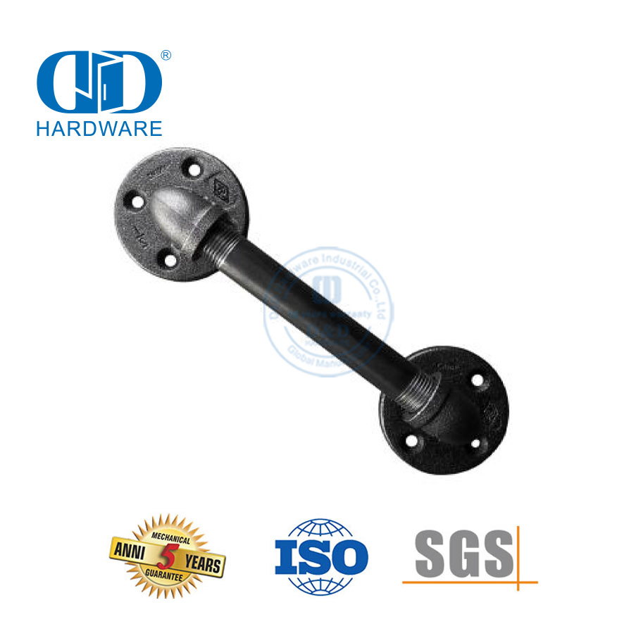 不锈钢管谷仓门拉手黑色仿古工业扶手楼梯建筑五金-DDBD114