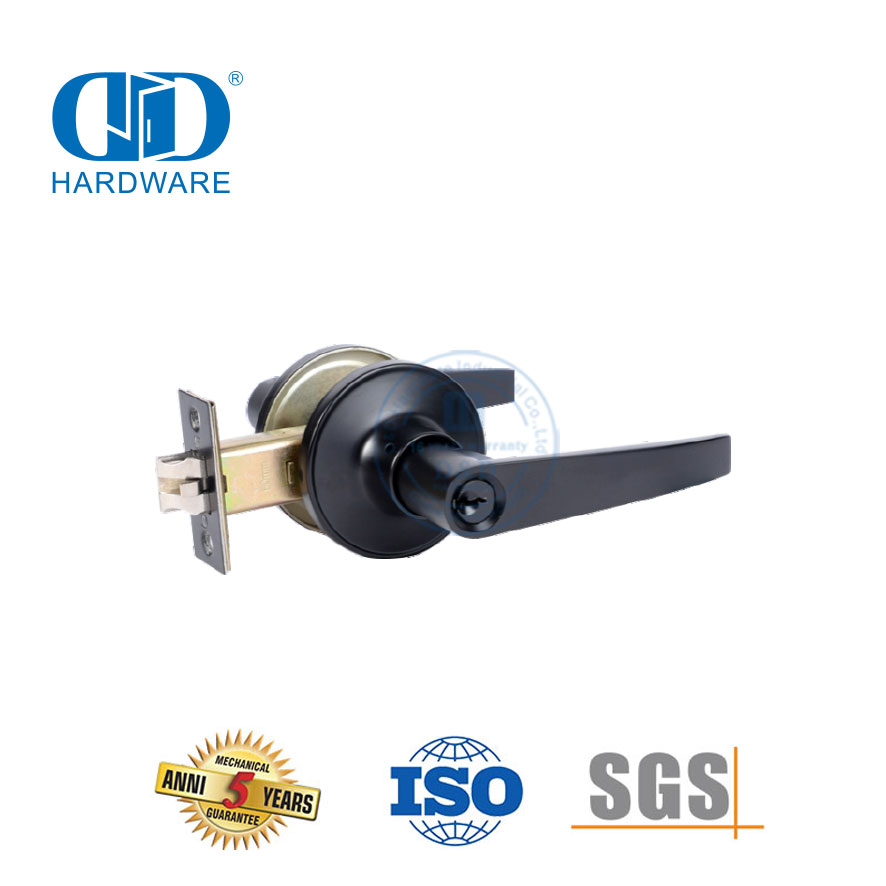 标准型玫瑰花不锈钢圆筒管状可调节五金件可锁旋钮锁具用于平木门-DDLK023