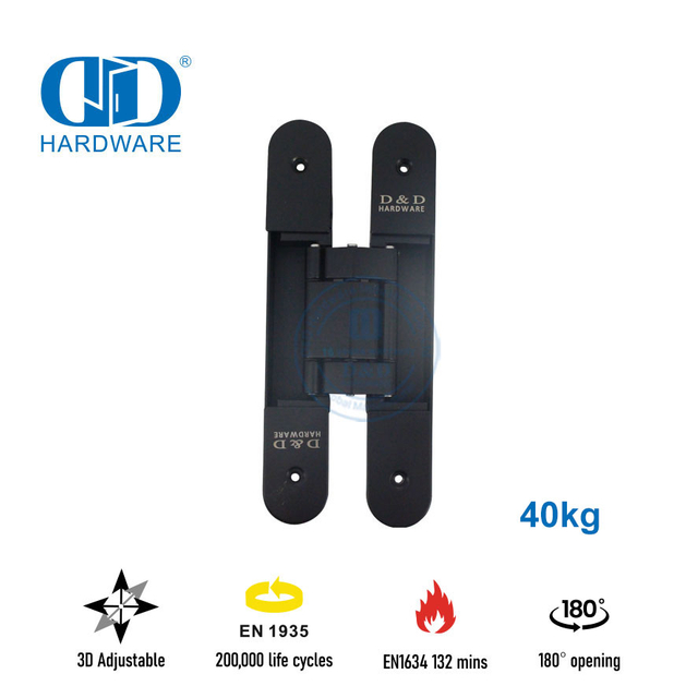 不同饰面锌合金 3D 隐藏式安全可调室内门铰链-DDCH008-G40