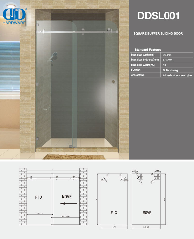 不锈钢淋浴间旋钮圆形玻璃淋浴推拉门把手旋钮-DDSL001-1