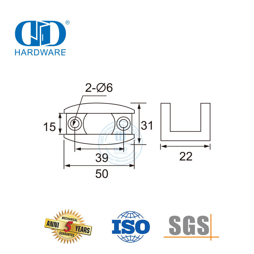 不锈钢玻璃配件移门五金防震器-DDSL001-7