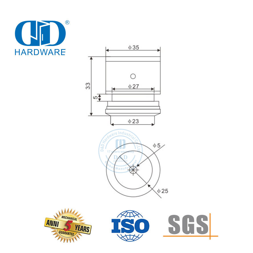 不锈钢单点固定滚轮玻璃门连接件推拉门配件-DDGP026