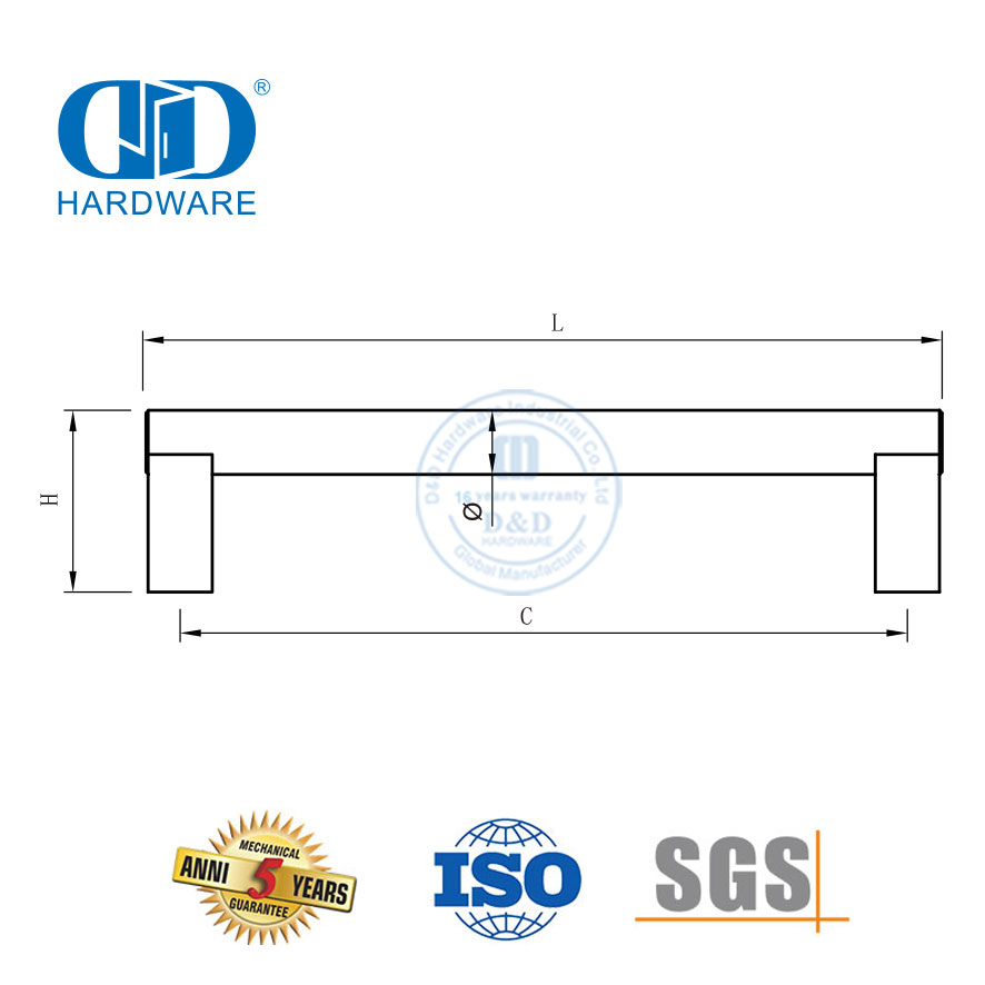 最畅销、耐用的现代风格不锈钢门把手制造商-DDFH030