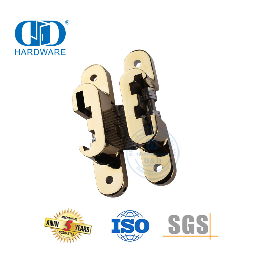 隐藏式抛光黄铜锌合金SUS304隐藏式重型室内门铰链-DDCH007
