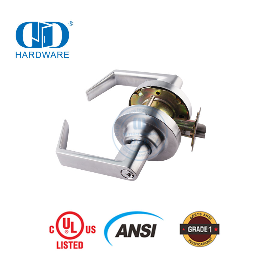 管状 ANSI 1 级高安全性钥匙孔平滑开启可锁锁用于商业室内门锁-DDLK009