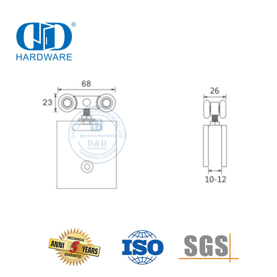高安全门夹不锈钢铝玻璃配件浴室五金淋浴门滚轮推拉门-DDGS138