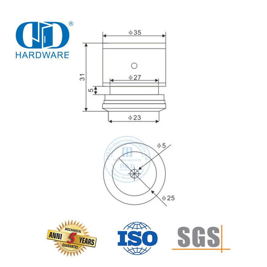 不锈钢玻璃门配件单点固定推拉门五金件玻璃门枢轴-DDGP025