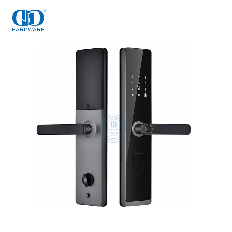 电子无钥匙智能密码代码数字生物识别指纹门把手锁带钥匙 -DDDL008
