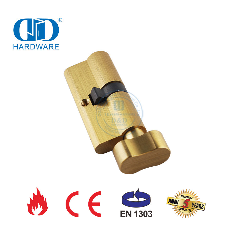 EN 1303 认证缎面黄铜浴室插芯锁芯-DDLC007-70mm-SB