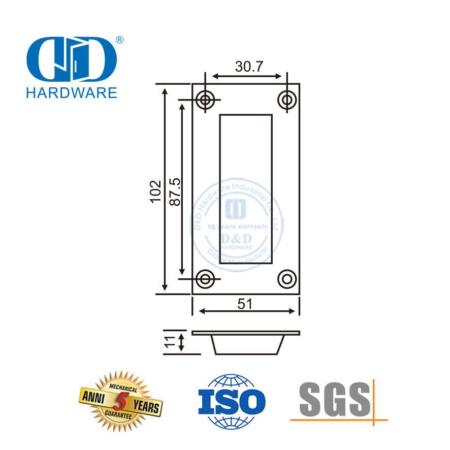 隐藏式嵌入式橱柜拉嵌入式滑动抽屉门把手-DDFH010