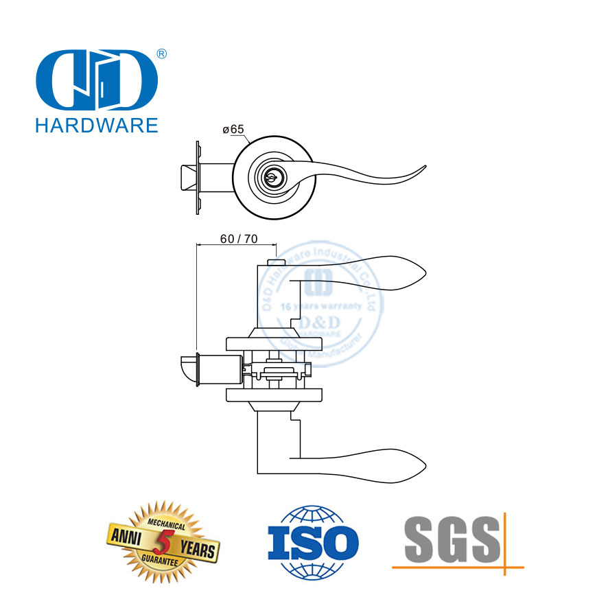 优质五金制品标准型锁芯管状易于安装可上锁旋钮锁具适用于入口门-DDLK024