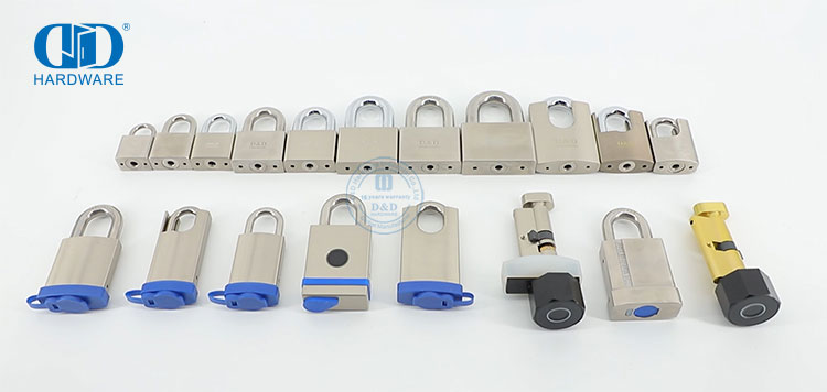 最大安全性不锈钢黄铜防盗耐热指纹生物识别 USB 充电木钢门挂锁-DDPL0013-50mm
