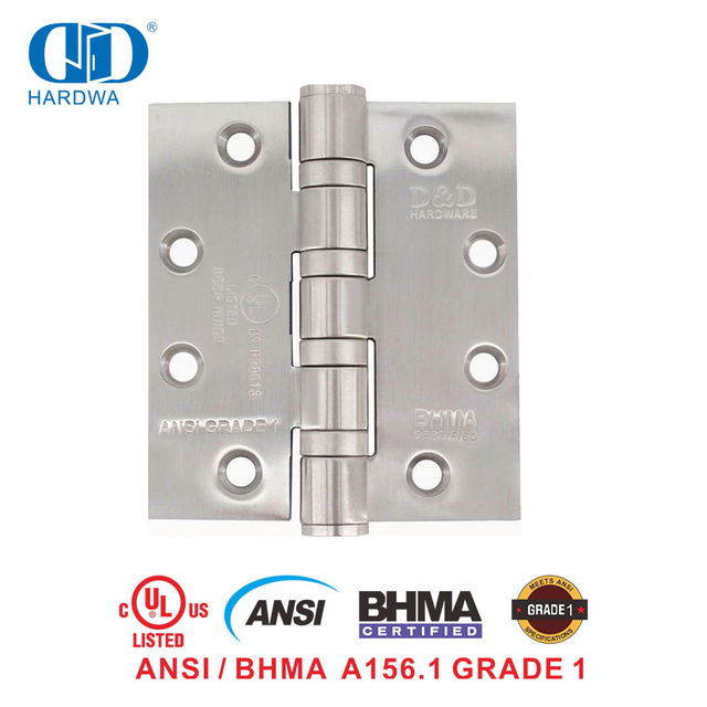 BHMA UL 证书防火不锈钢重型可拆卸家具五金商用室内门铰链 -DDSS001-ANSI-1-5x4.5x4.8mm