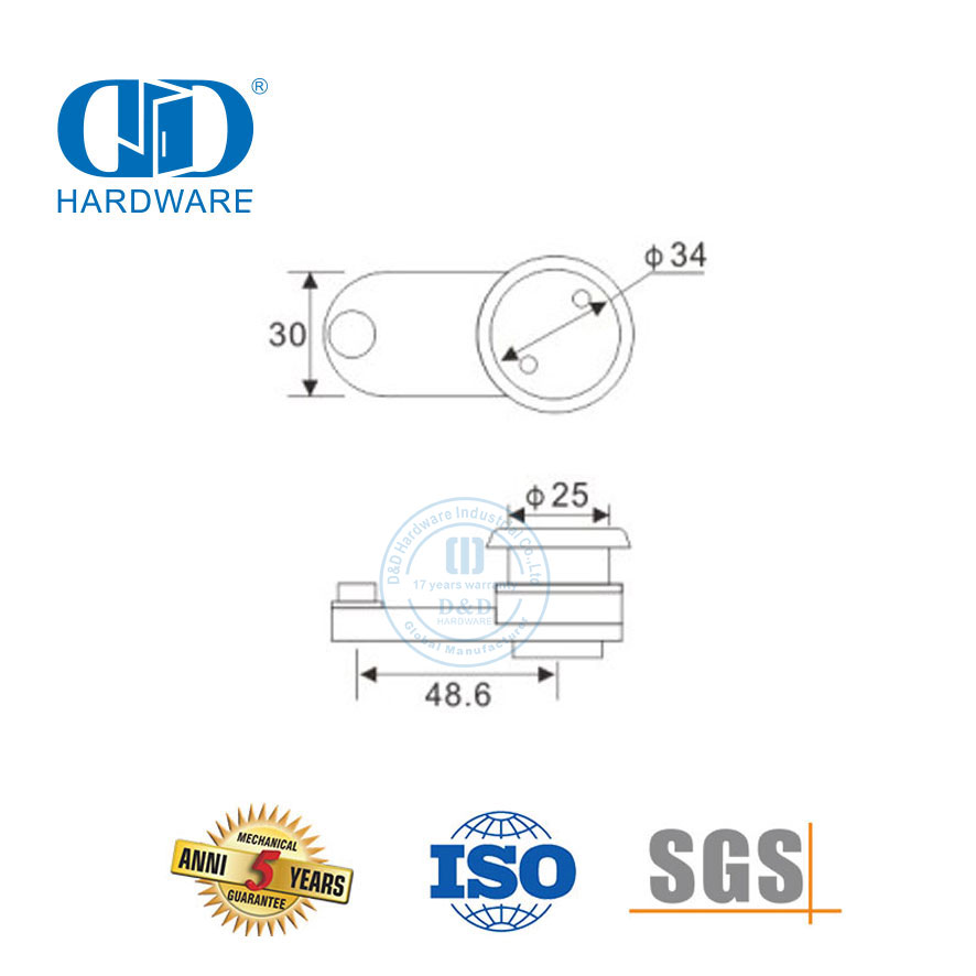 玻璃五金制造商不锈钢面板枢轴贴片枢轴推拉门五金-DDGP016