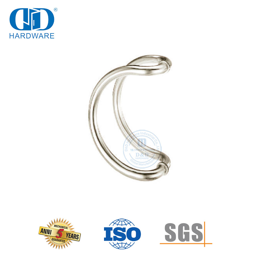 玻璃大门五金不锈钢银色D型背对背拉手-DDPH006