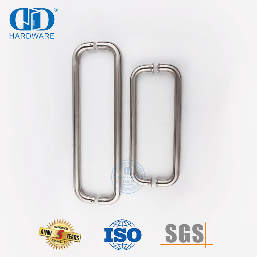 高品质圆管H型不锈钢玻璃淋浴门把手玻璃门把手-DDPH007-SSS