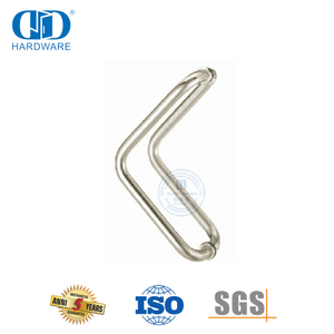 缎面316不锈钢玻璃安装背对背弯头式拉手-DDPH012