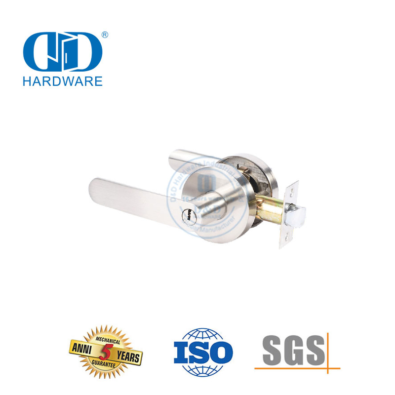 重型高品质锌合金圆筒管状住宅配件用于入口门的杠杆可锁旋钮锁具-DDLK017