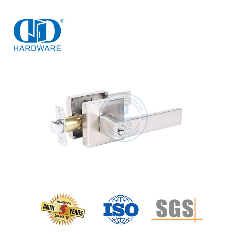 高机制重型花环实心锌合金可调节坚固管状杠杆配件可锁旋钮锁具适用于木钢门-DDLK020