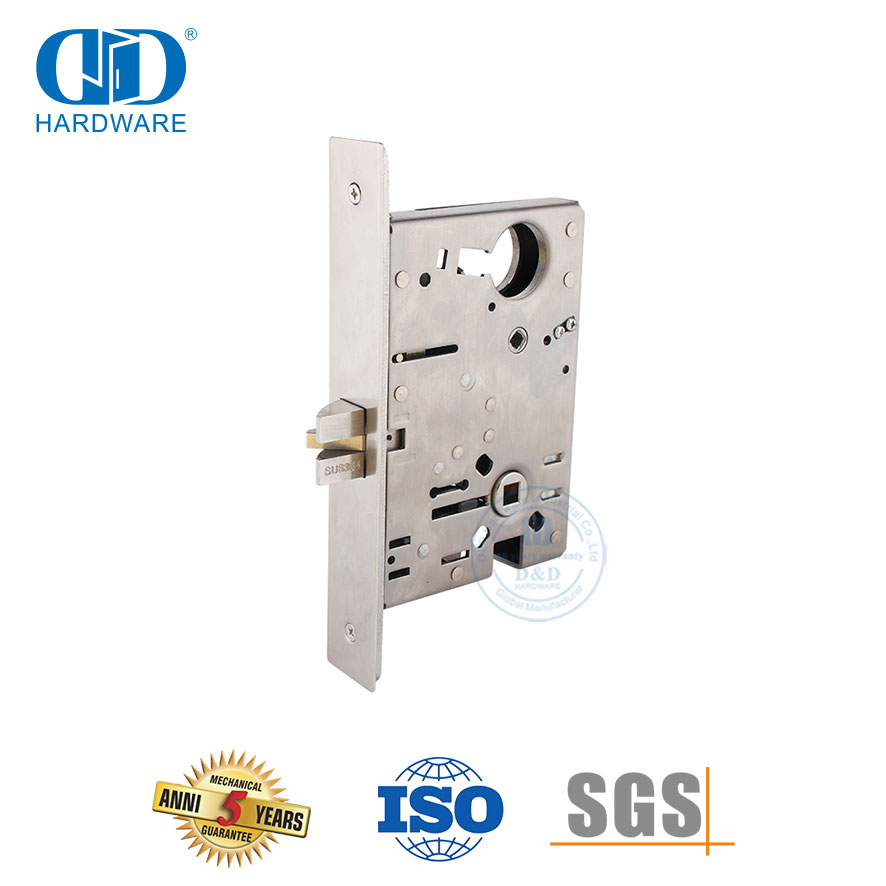  美标 ANSI 不锈钢隐私锁芯家具浴室卧室入户门插芯锁体-DDAL22