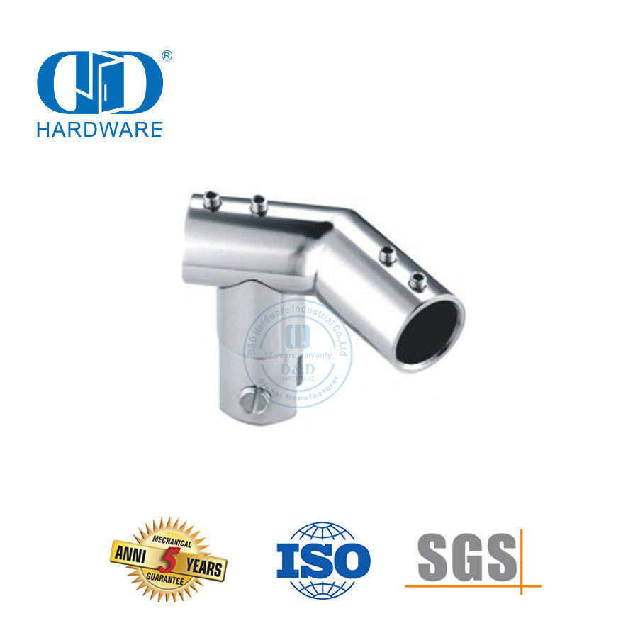 不锈钢可调管对管镜面玻璃连接器玻璃面板支架连接器-DDSC039