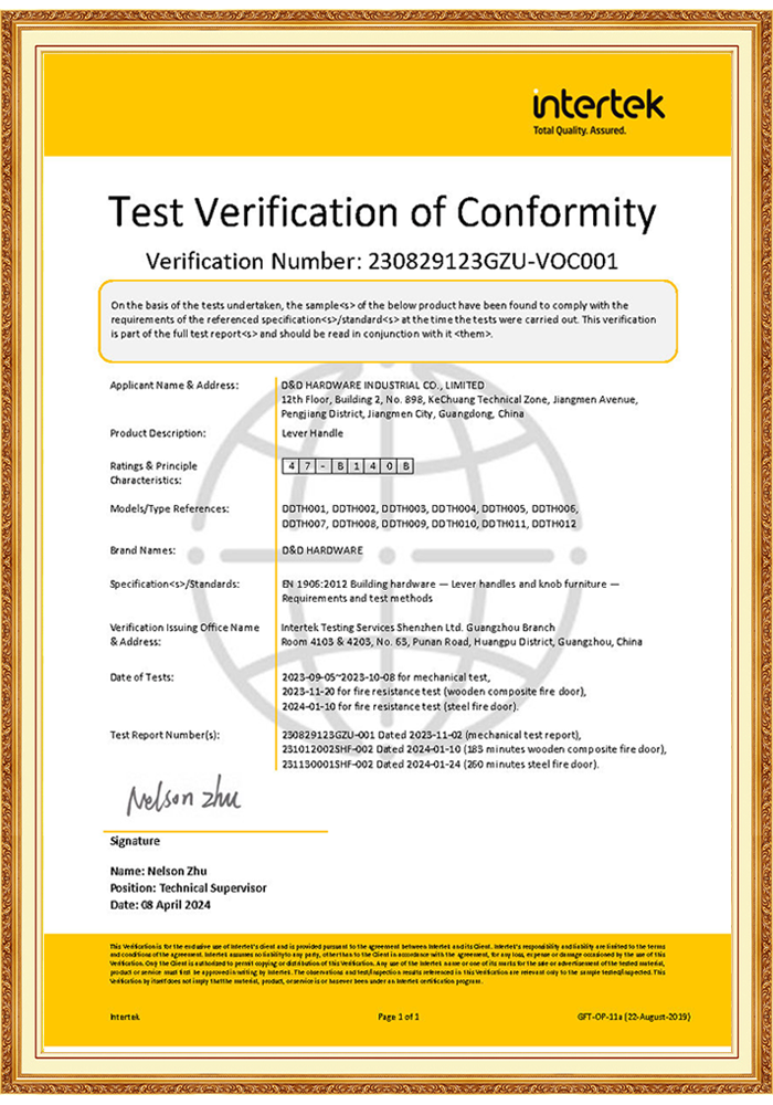 EN 1906 杠杆手柄