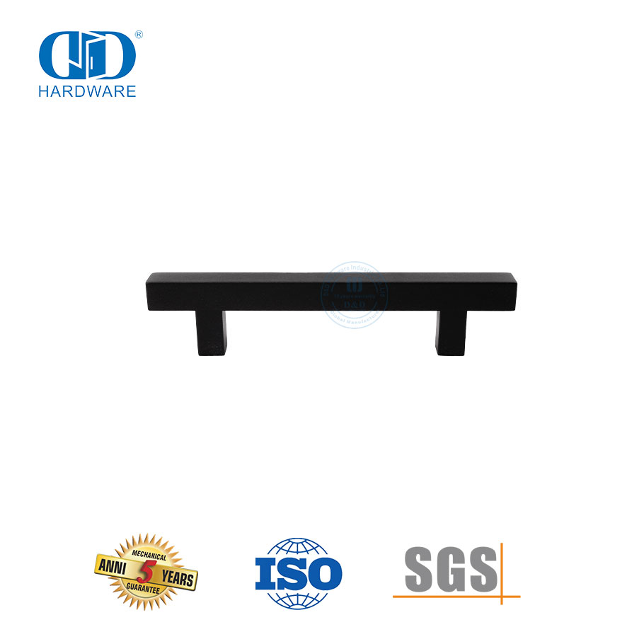 方形背对背不锈钢拉手，适用于重型玻璃无框淋浴门-DDPH033-MB