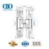 中国工厂SUS304隐藏式隐形尺寸可调180度摆动双门铰链-DDCH0012