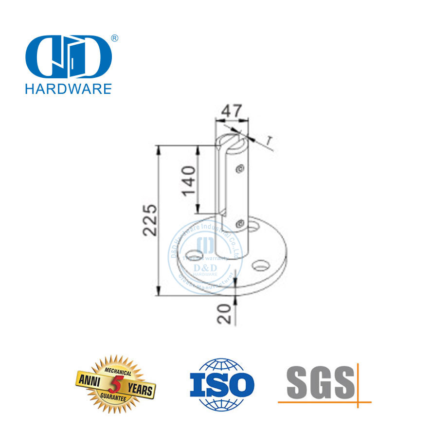 不锈钢无框玻璃栏杆​​柱栏杆栏杆玻璃夹插口扶手墙壁支架-DDHB008