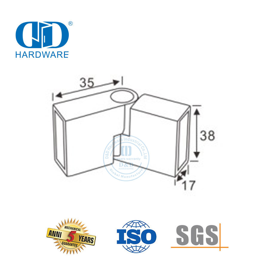 不锈钢商用淋浴间固定支架玻璃支架分隔器隔断夹连接器-DDSC019