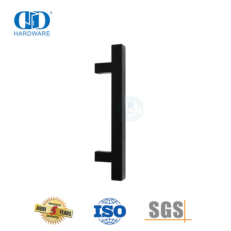 方形背对背不锈钢拉手，适用于重型玻璃无框淋浴门-DDPH033-MB