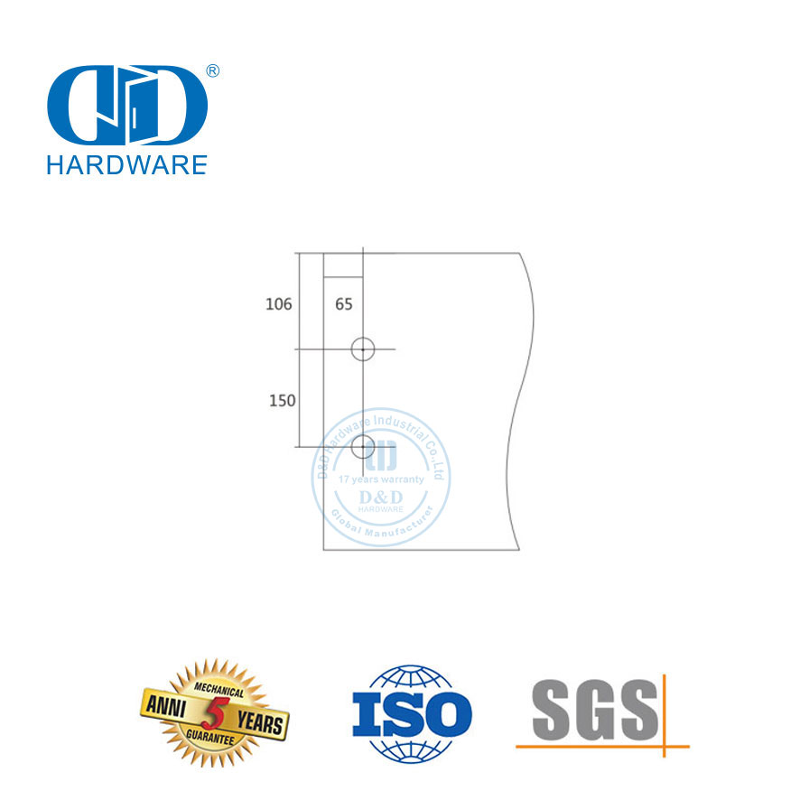 不锈钢顶部枢轴杆短玻璃门系统玻璃五金件玻璃门枢轴-DDGP001