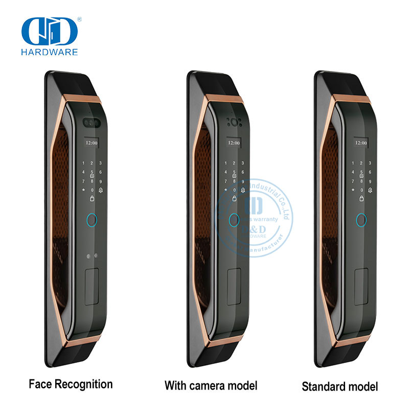 现代遥控双面指纹人脸识别可视对讲智能锁-DDEL012