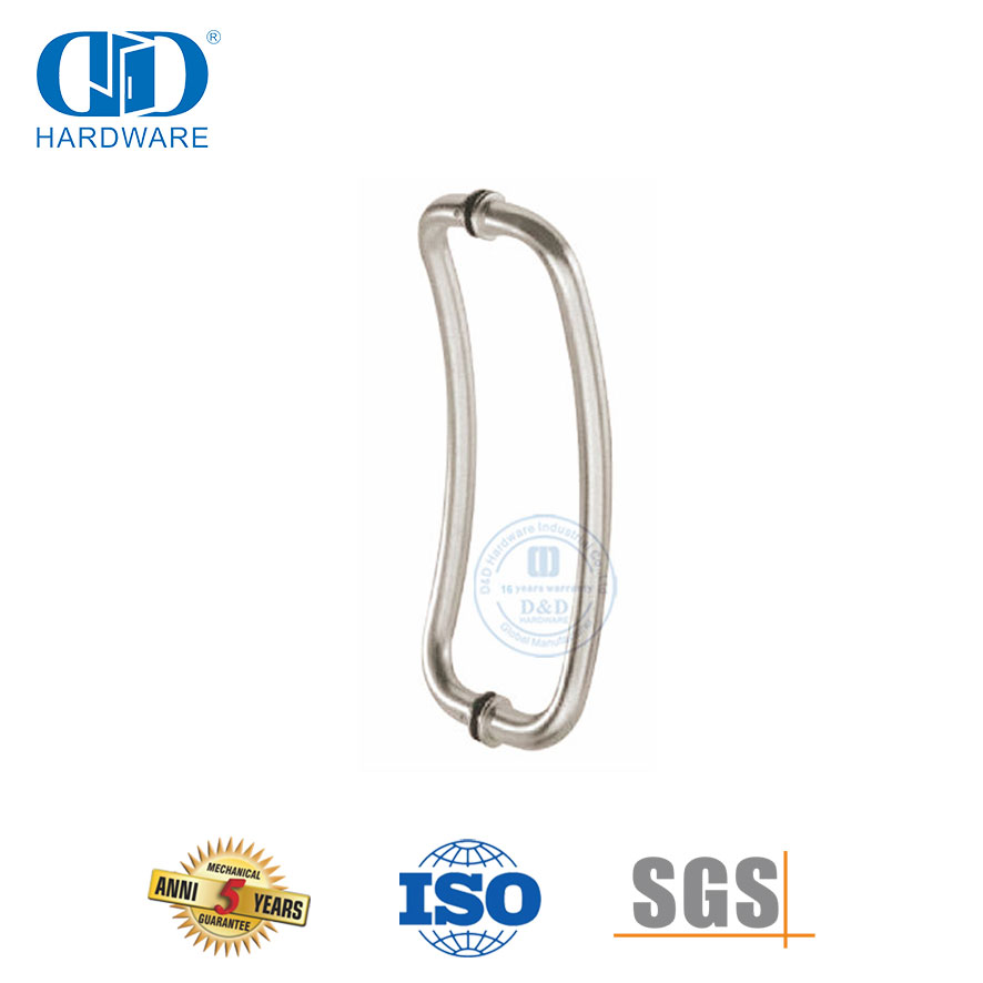 拉丝镍不锈钢月牙弧形玻璃门拉手-DDPH004