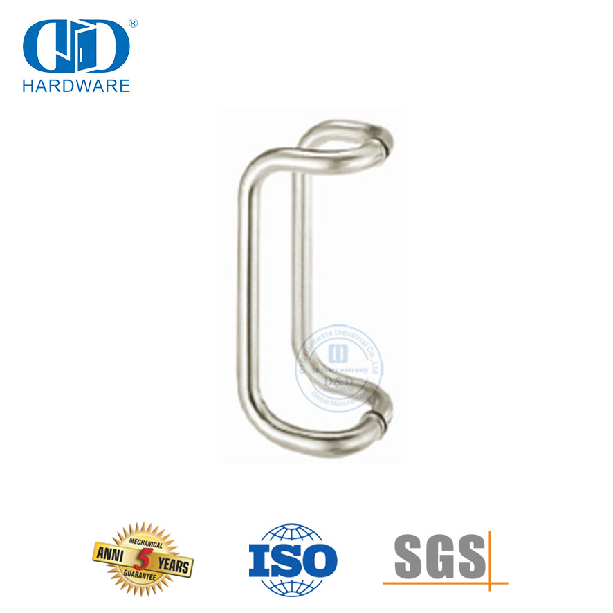 弧形高品质商用玻璃门把手拉推玻璃门-DDPH005