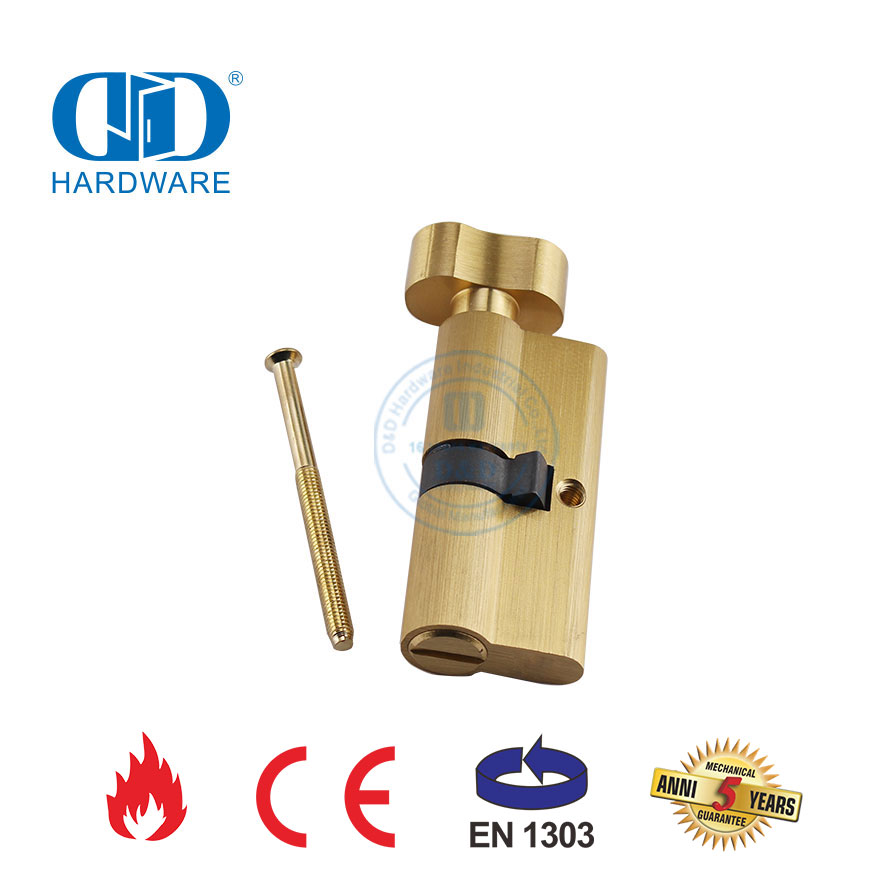EN 1303 认证缎面黄铜浴室插芯锁芯-DDLC007-70mm-SB