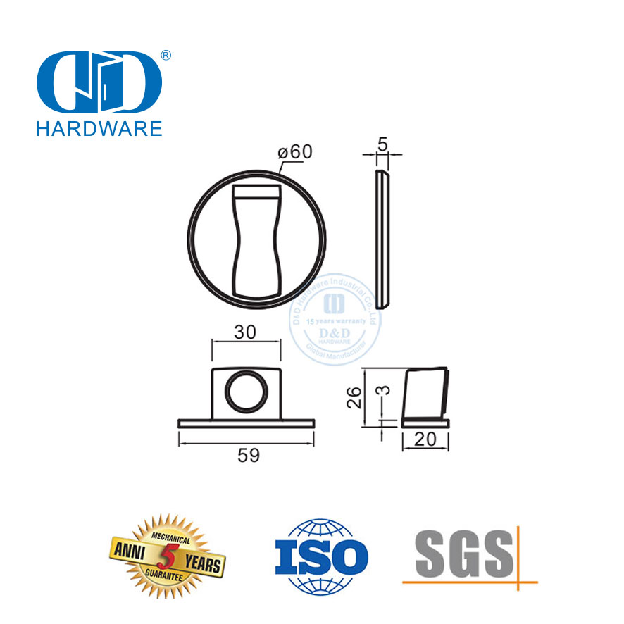 新款锌圆形咖啡色 MSN 黑色家具门配件磁性地门吸-DDDS037