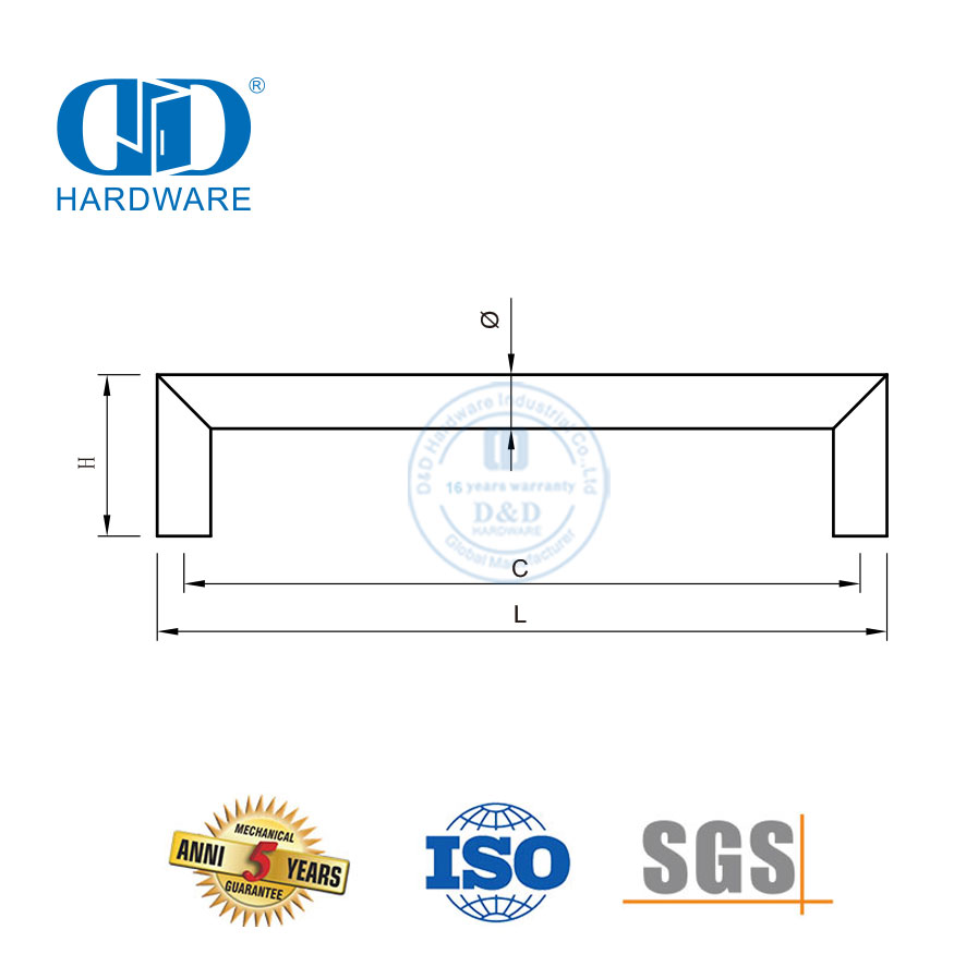 橱柜门衣柜不锈钢金属抽屉家具拉手-DDFH035
