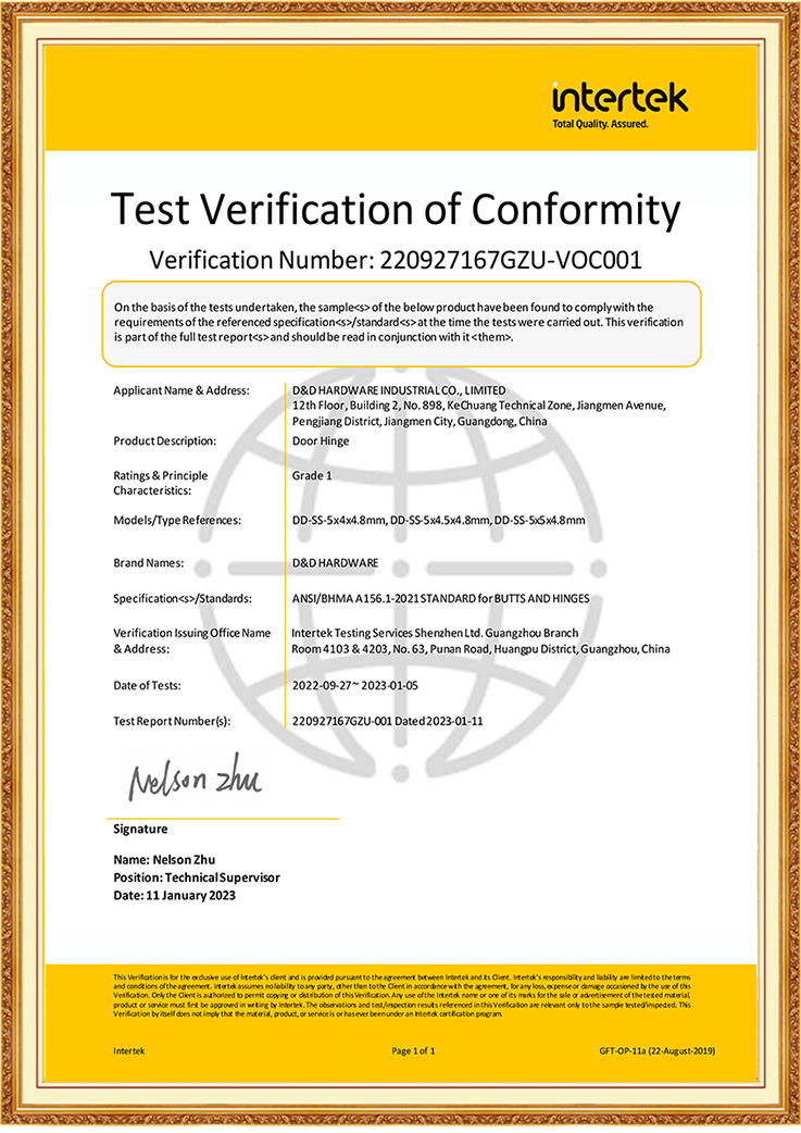 BHMA ANSI 1 级重型商用室内门铰链适用于沙特阿拉伯-DDSS001-ANSI-1-5x4.5x4.8mm
