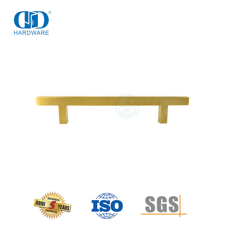 2024 年新品复古缎面黄铜不锈钢谷仓推拉门长把手-DDPH033-SB