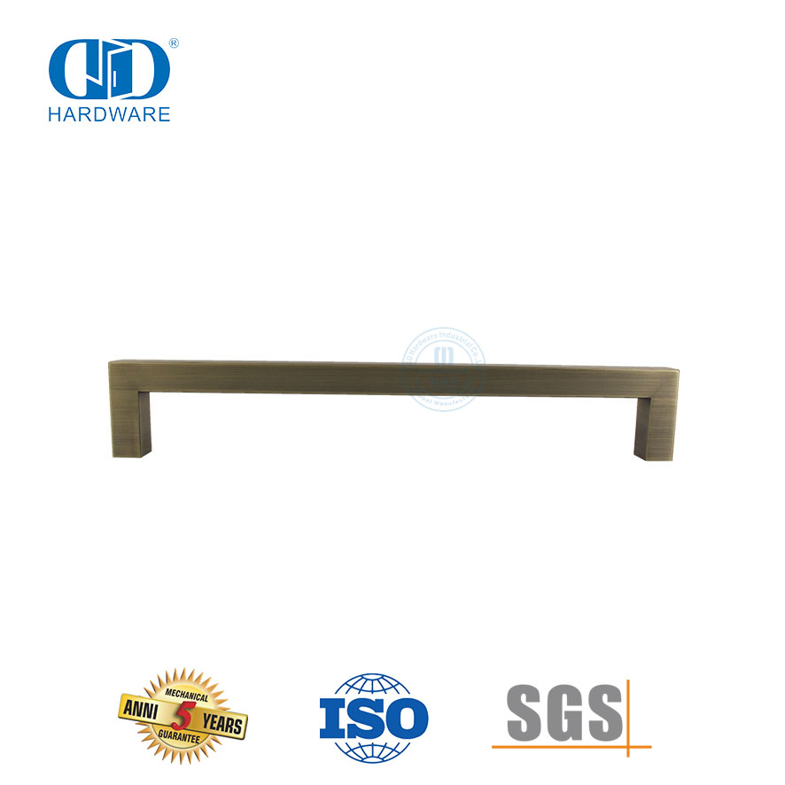 豪华仿古黄铜方杆不锈钢拉手适用于木门-DDPH034-AB