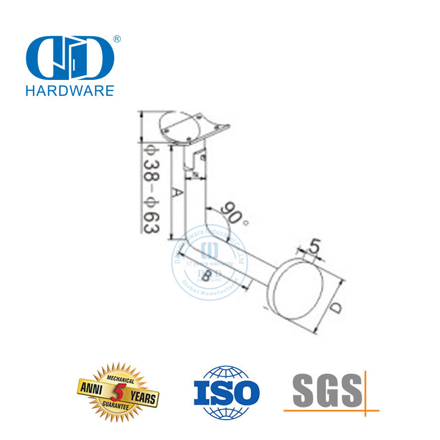 楼梯扶手配件不锈钢玻璃夹支架玻璃门五金扶手支架-DDHB004